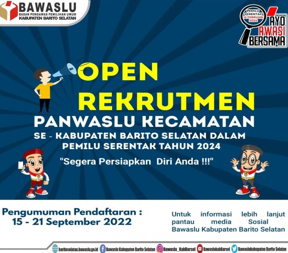 PENGUMUMAN REKRUTMEN PANITIA PENGAWAS PEMILIHAN UMUM DALAM PEMILU TAHUN 2024
