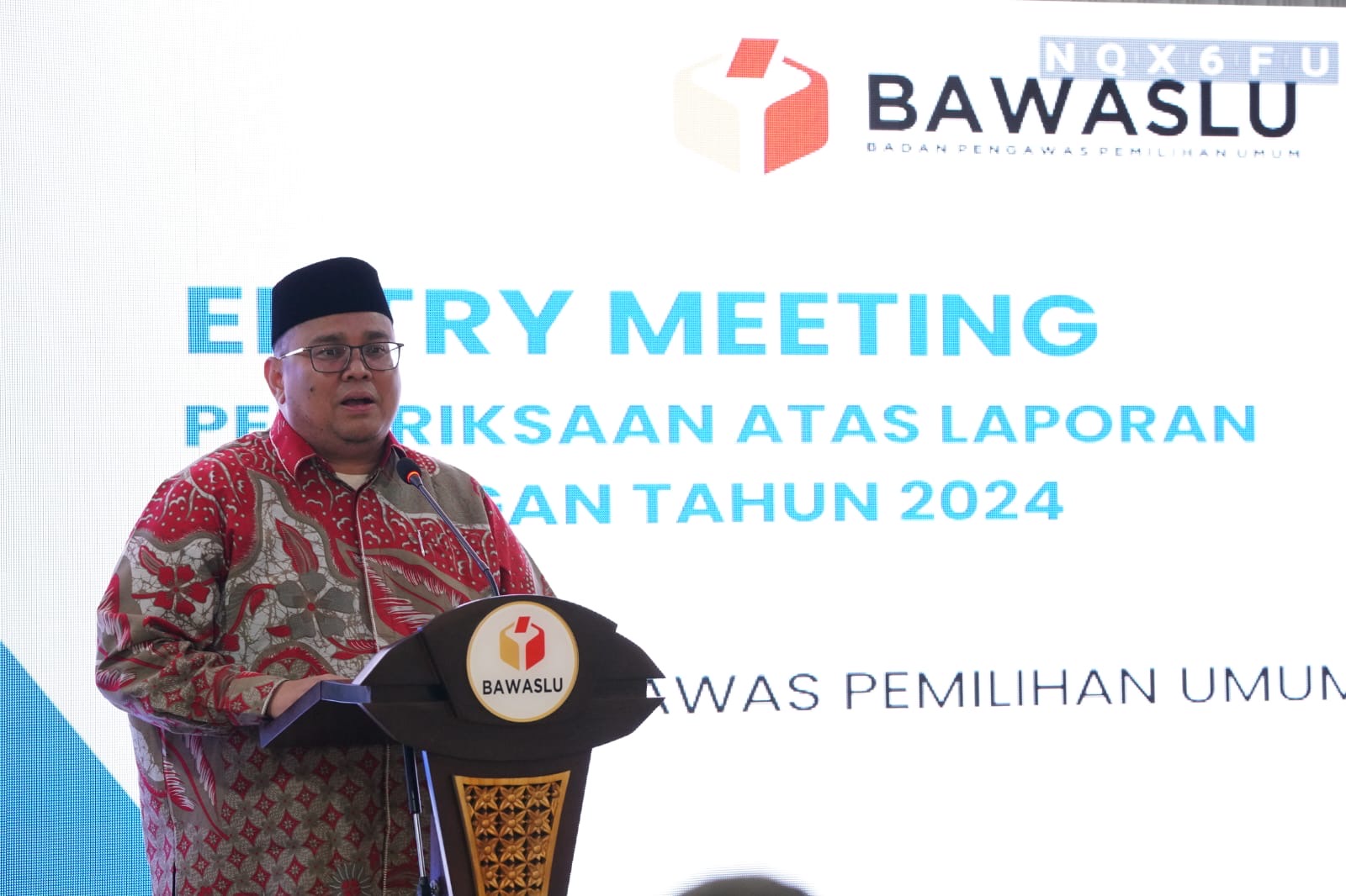 Ketua Bawaslu Rahmat Bagja dalam Entry Meeting Pemeriksaan Laporan Keuangan Bawaslu Tahun Anggaran 2024, di Jakarta, Kamis, (23/1/2025).