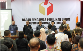 Kegiatan Peningkatan Kapasistas SDM Keuangan yang dihadiri Ketua Bawaslu Kalteng, Satriadi, Anggota Benny Setia, serta Kepala Sekretariat, Karnalis Kamaruddin, Palangka Raya, (29/7/2025). Foto : Danny (Humas Bawaslu Kalteng).