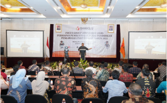 Ketua Bawaslu Rahmat Bagja dalam Forum Group Discussion (FGD) Persiapan Pembentukan Pusat Pendidikan Pengawasan Partisipatif Tahun 2025 di Jakarta. Senin (19/5/2025).