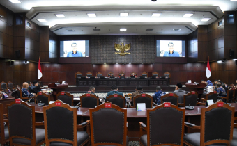 Suasana sidang lanjutan Perselisihan Hasil Pemilihan Umum Kepala Daerah (PHPU Kada) di Mahkamah Konstitusi (MK), Kamis (8/5/2025).